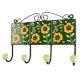 Forest Green Wheel Flower Ceramic Tile Hook